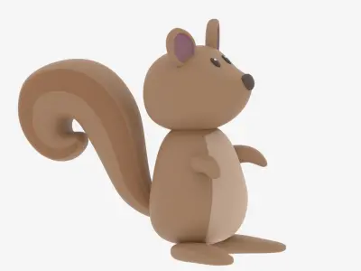 Cartoon Squirrel 3D model