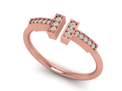 ladies Diamond Ring 3D print model