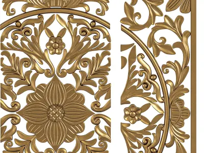 3 Piece 3D Medallion Wall Decor Set 3D model
