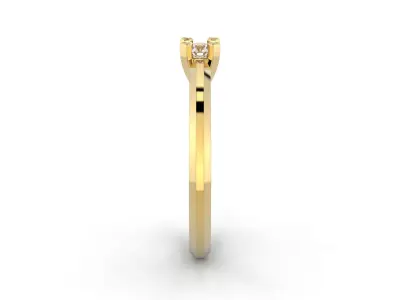 D-1693 diamond engagement ring gold 3D print model