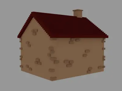 Lighthouse Voxel Low-poly 3D model