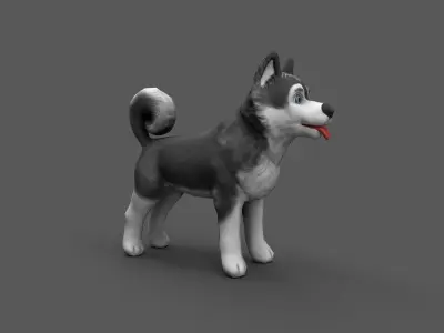 Cartoony Dog Game Ready Low-poly 3D model
