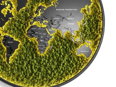 Vertical garden world map 3D model