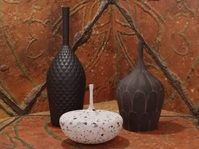 Decorative vases Low-poly 3D model purchase