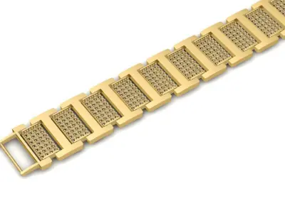 Luxury Pave Link Bracelet Watch Band 3D Model  2558 3D print model