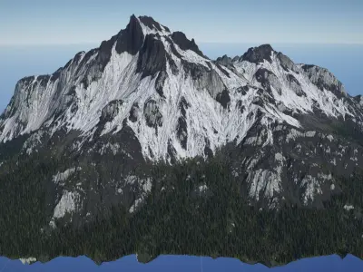 Mountains landscape terrain game engine ready Low-poly LOD Low-poly 3D model