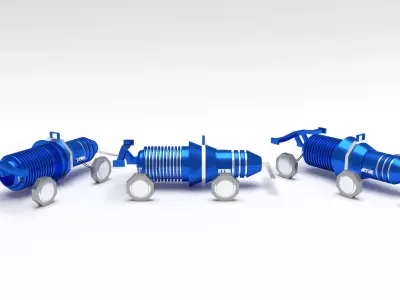 Kar - low poly three cylinders Free low-poly 3D model