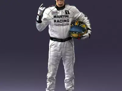 Male race car driver 0268 3D Print Ready 3D print model