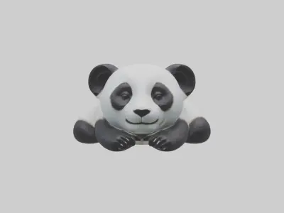 Sleeping Panda Model Low-poly 3D model