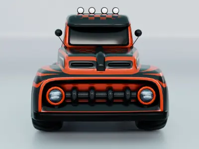 ChibiTruck LowPoly  Low-poly 3D model