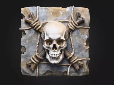Skullbound Relic Tablet Low-poly 3D model