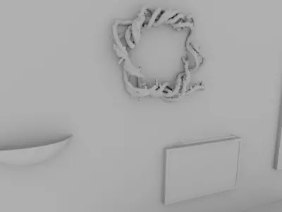 Greek Wall Furnitures Hotel - Realistic PBR 3D model