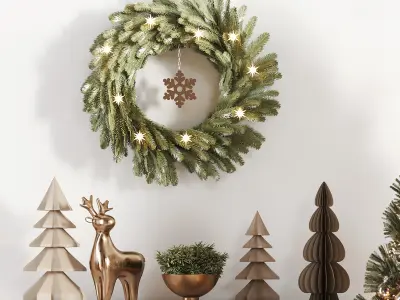 Christmas Tree and Decoration Set 011 3D model