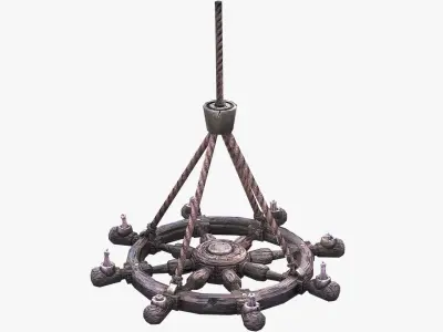 Pirate Chandelier Low-poly 3D model