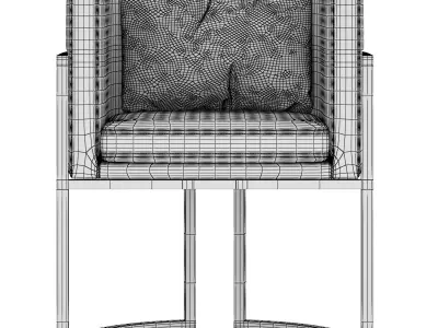 Chloe Glamur black  gold chair 3D model