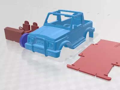 Suzuki Samurai Convertible - Separate Parts STL Model 3D print model