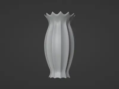 Vase porcelain blue 3 3D model