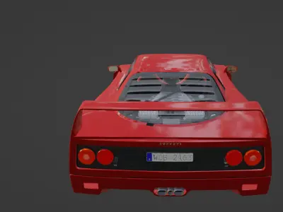 Ferrari F40 1987 with interior 3D model