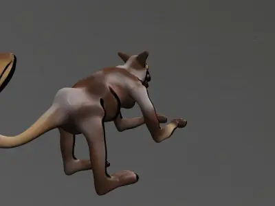 Monkey kangaroo Low-poly 3D model