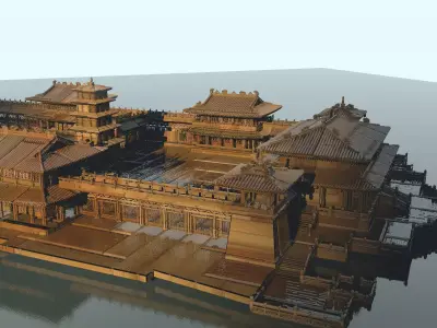 Chinese ancient house  3D model 36