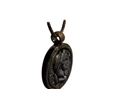 Roman Emperor Medallion Pendant Low-poly 3D model