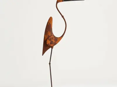 Rustic Metal Bird Sculpture Model Pack Low-poly 3D model get