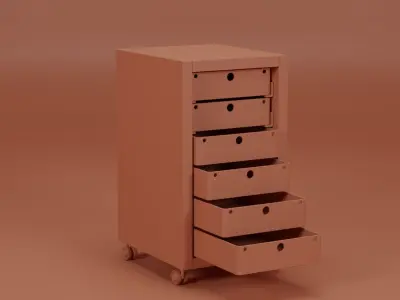 Stroller Drawers 33x39x56  Low-poly 3D model