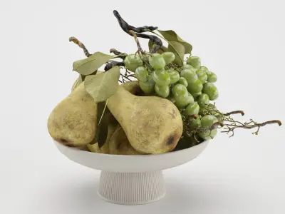 Bowl of Pearls and Grapes 3D model