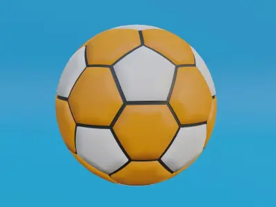 Orange Soccer Ball Low-poly 3D model