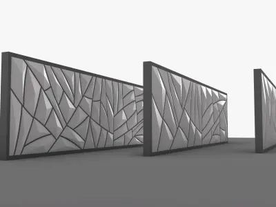 Curvy Cracks Wall Pattern 3D model