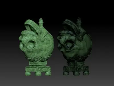 Skull stand Low-poly 3D model