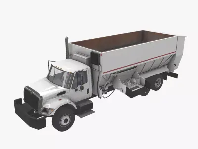 Box Mixer Truck International 7400 Low-poly 3D model