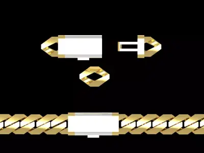  Gold Bracelet  Modern Combination of Elegance Strength bg0057 3D print model