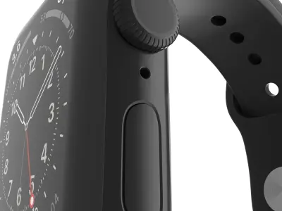 Apple Watch Series 6 44mm Space Gray Aluminum Case Black  Band 3D model