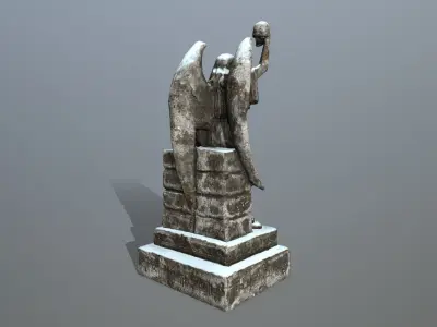 statue 2 of angel Low-poly 3D model