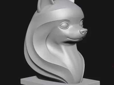 Dog sculpture 3D print model 11