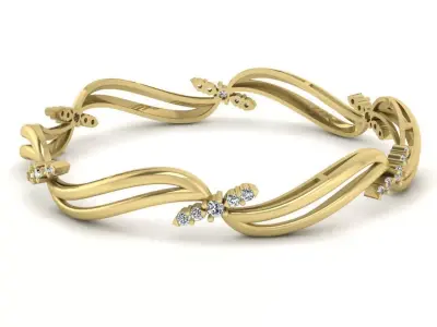 Diamond Jewelry Bangle Bracelet 3D print model buy