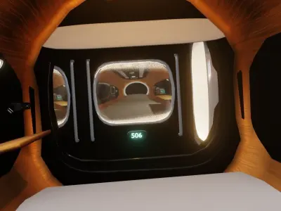 9h Capsule Hotel Hallway and BedTokyo Japan 3D model