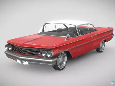 Pontiac Venture 1960 Low-poly 3D model