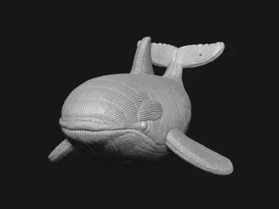 Orca sculpture 3D print model