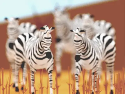 Zebras zebra Low-poly 3D model