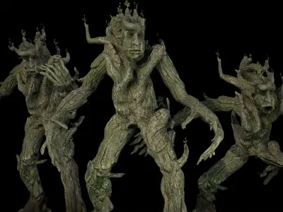 Tree ent oak low-poly game engine ready 3D model Low-poly 3D model