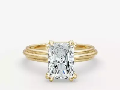 Radiant diamond ring 3D print model