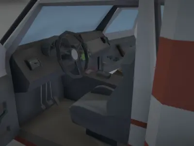 Low Poly Simple Ambulance Car  3D model