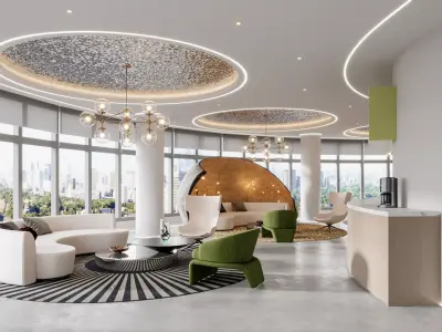 Modern reception lobby 3D model