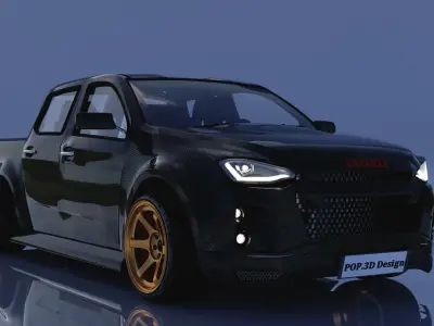 Model 3d Car D-max2020  Custom Cabon 3D model