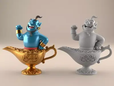 Fun Genie Lamp 3D STL File for Desk Decor Toys 7 3D print model