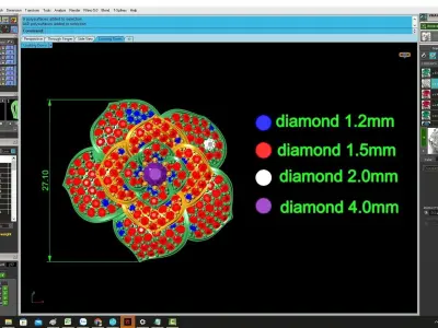 Luxury Flower Diamond Cluster Ring for Women 3D Model 4243 3D print model