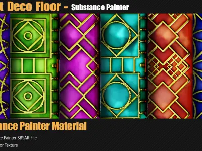 15 Art Deco Floor  In Substance Painter Texture