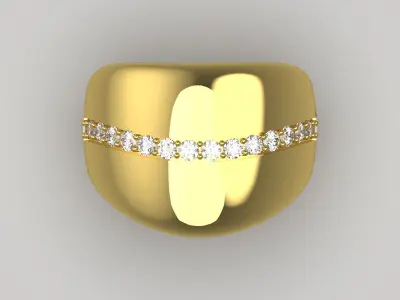 Wide ring with diamond model jr00137 3D print model